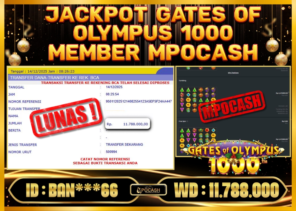 MPOCASH JACKPOT GATES OF OLYMPUS 1000